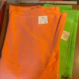 Large Craft Vintage Solid Fabric Lot 20+ Yards Orange Green